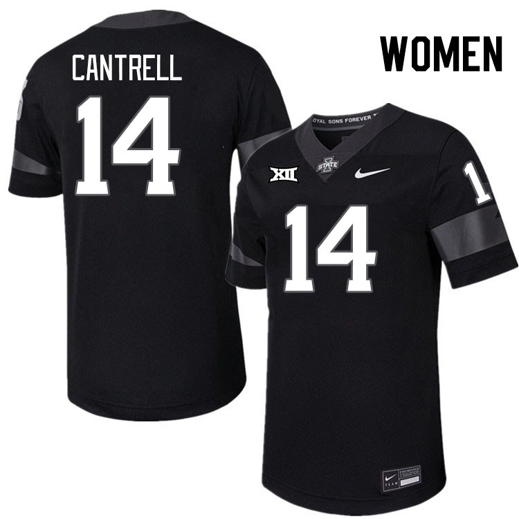 Women #14 Major Cantrell Iowa State Cyclones College Football Jerseys Stitched-Black